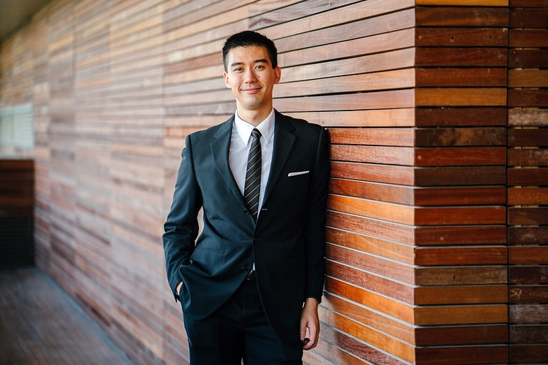 man in dark blue suit